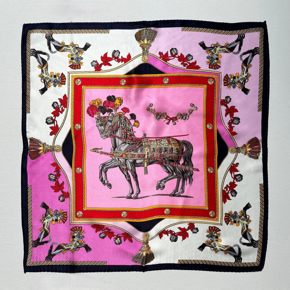 100% Silk - Equestrian Horse & Carriage Scarf