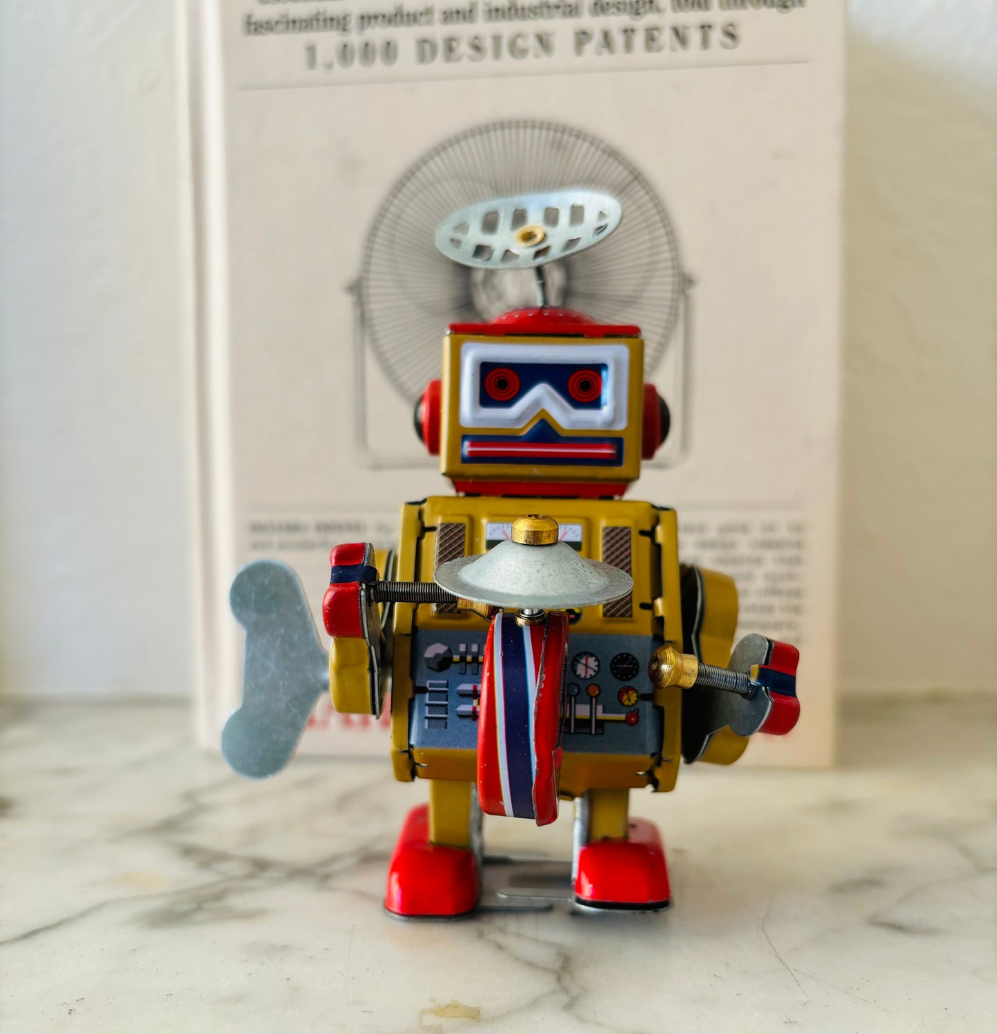 Robot Drummer Tin Toy