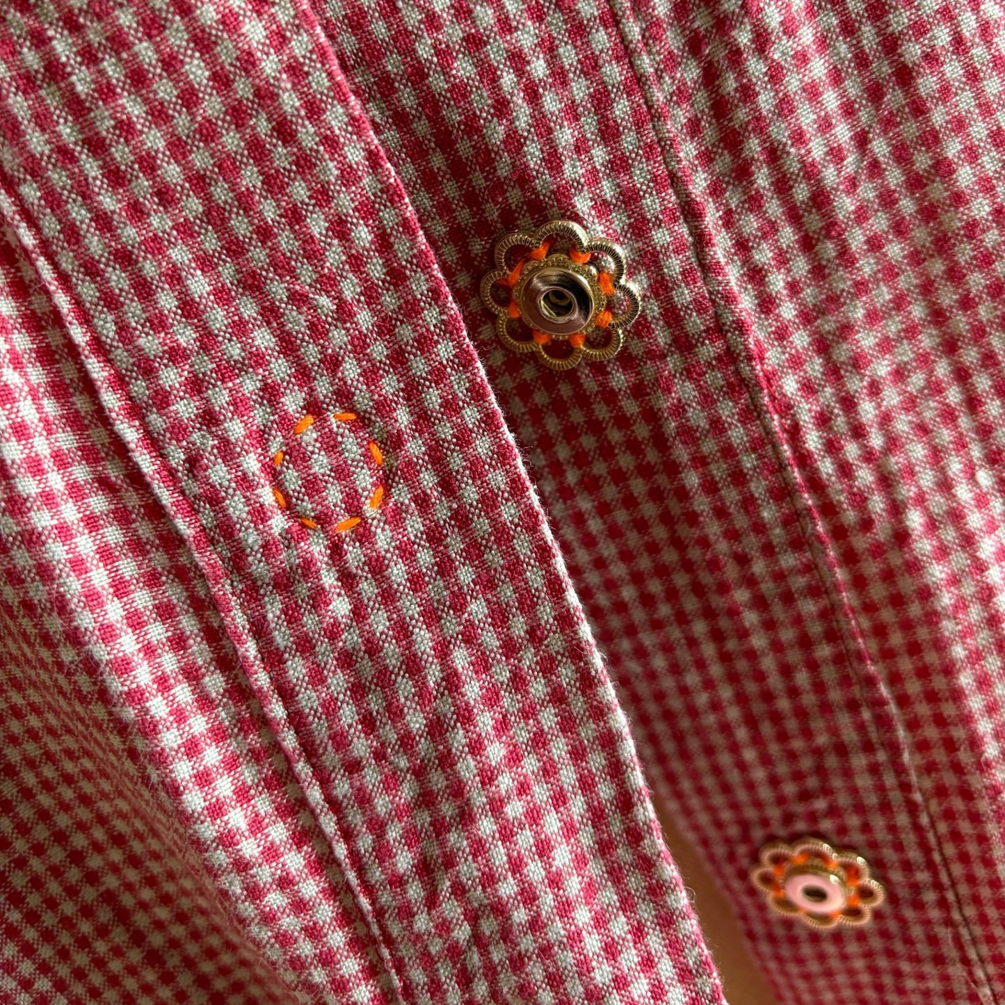 Barndance Linen Shirt in Red Check