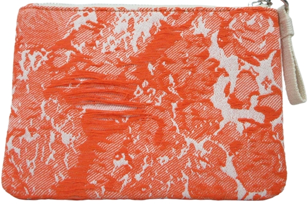 Cosmetic bag, jacquard-orange,