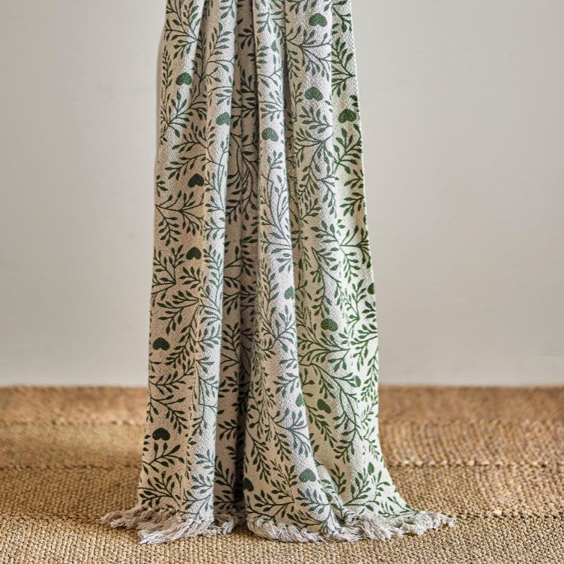 Recycled Cotton Throw - Green