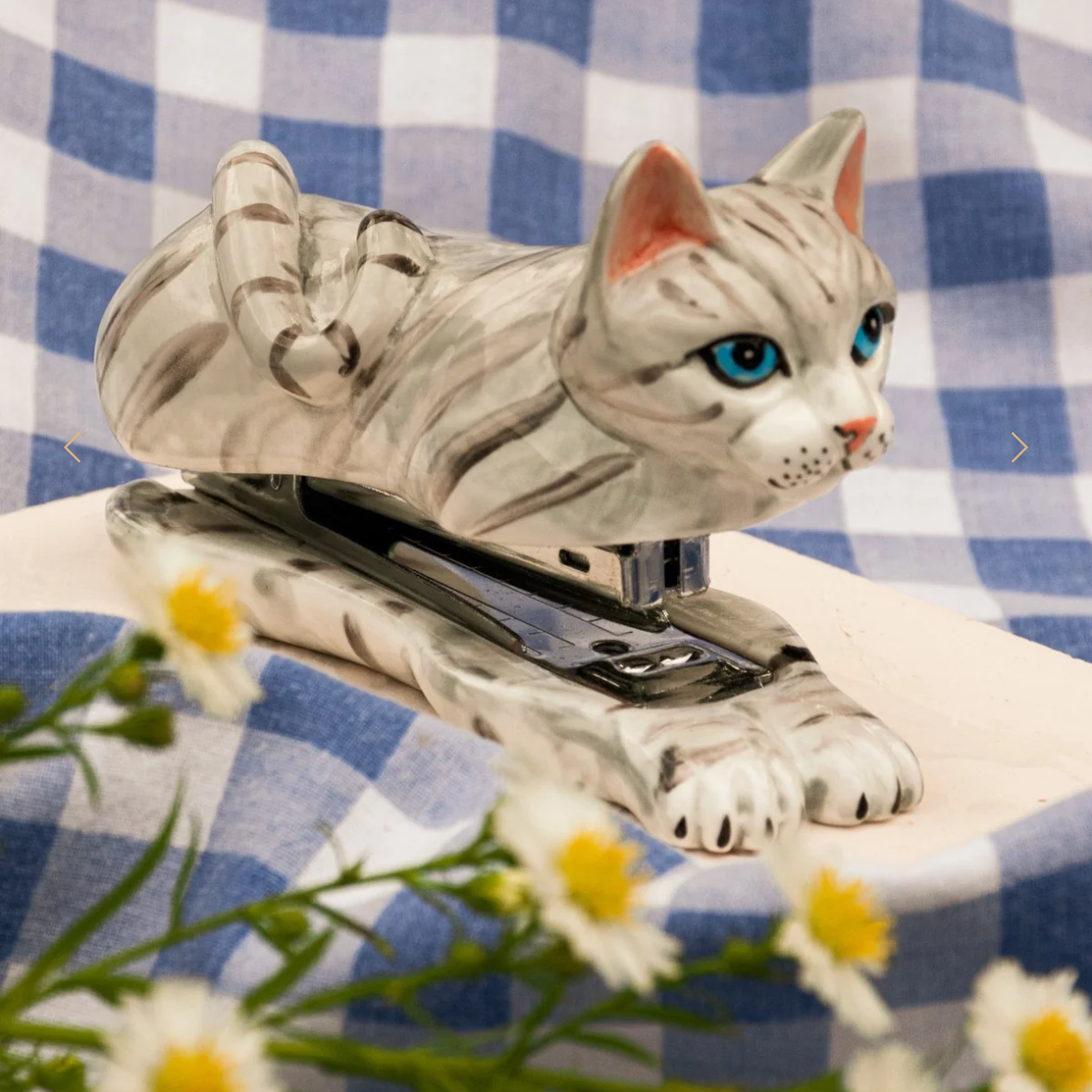 Handmade Cat Stapler - Porcelain