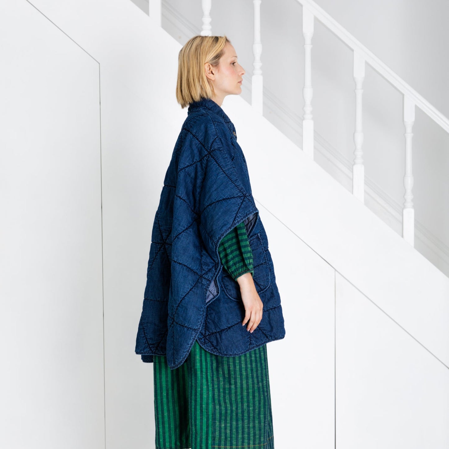 Kiki Cape Coat Denim