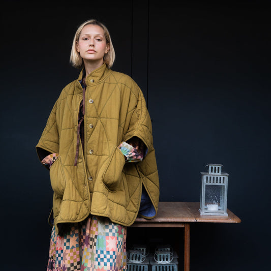 Kiki Cape Coat Olive