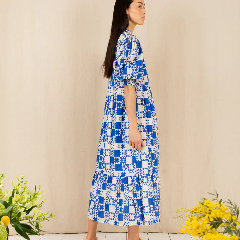 Bonte Loane Dress, Delft