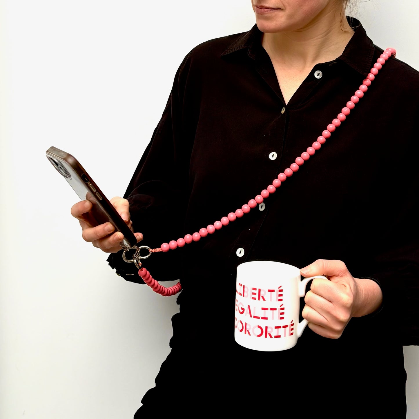 Wooden Bead Phone Chain
