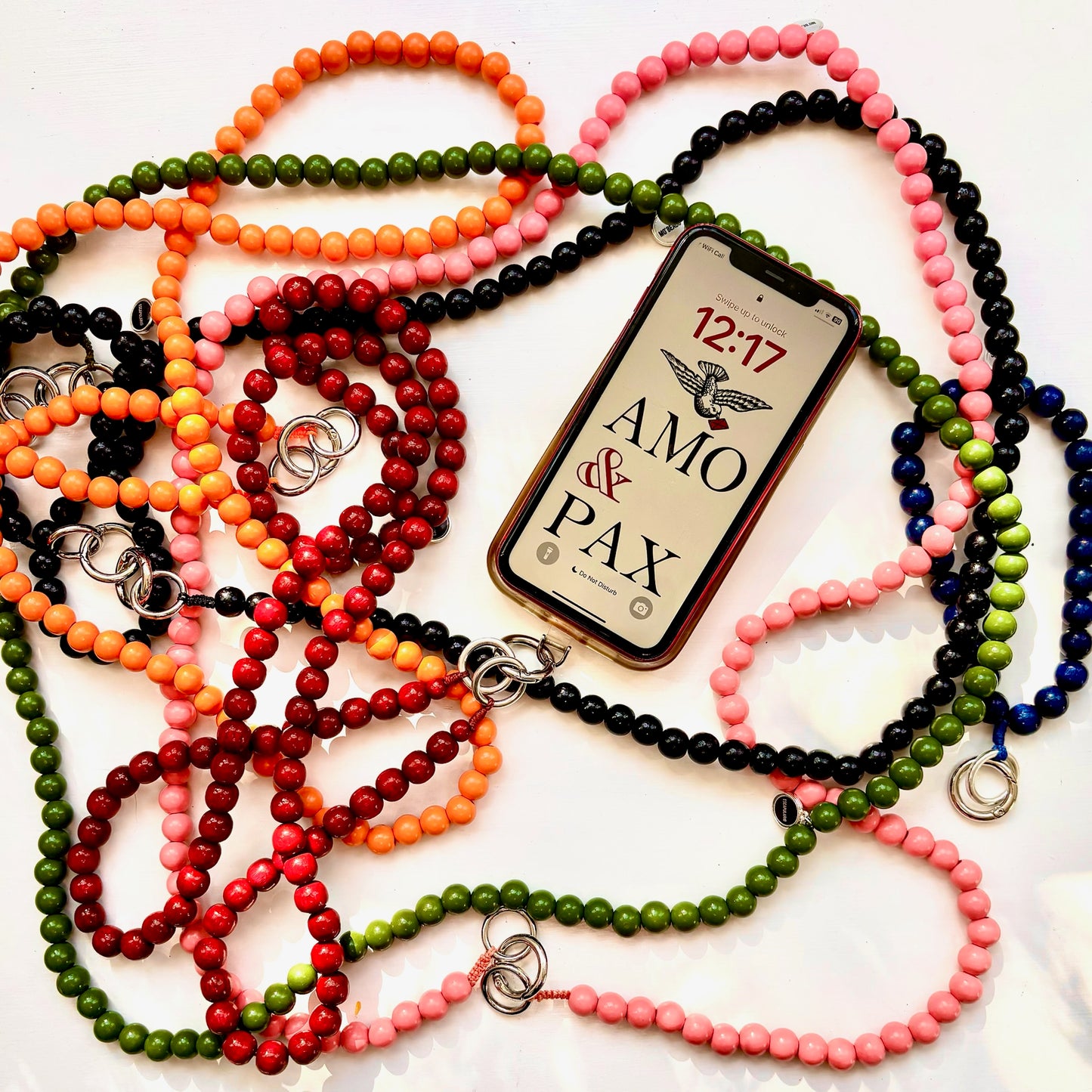 Wooden Bead Phone Chain