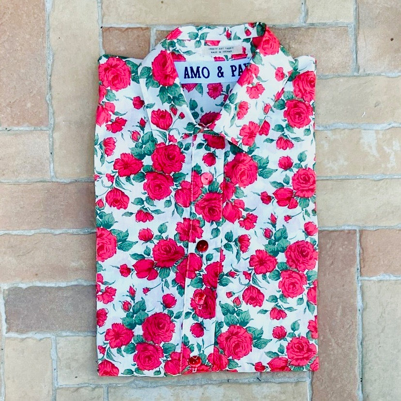 Red Rose Shirt in Liberty Fabric