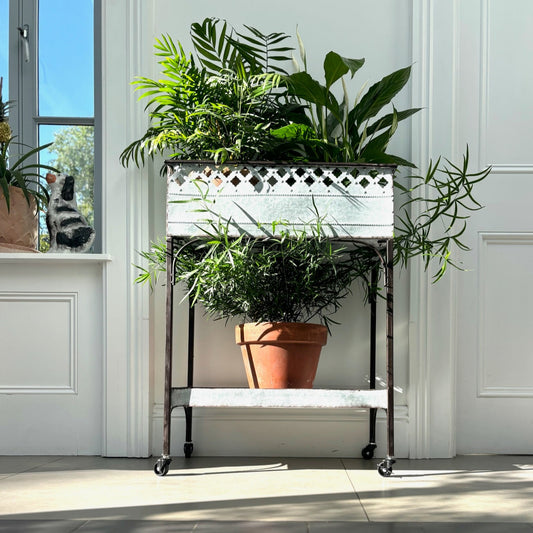 Zinc Planter Trolley