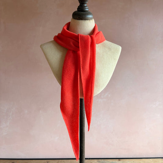 100% Cashmere Triangle Scarf - Orange