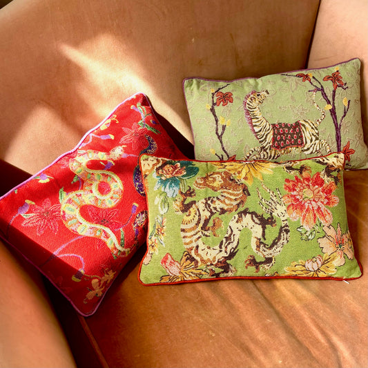 Tapestry Style Cushion - Snakes