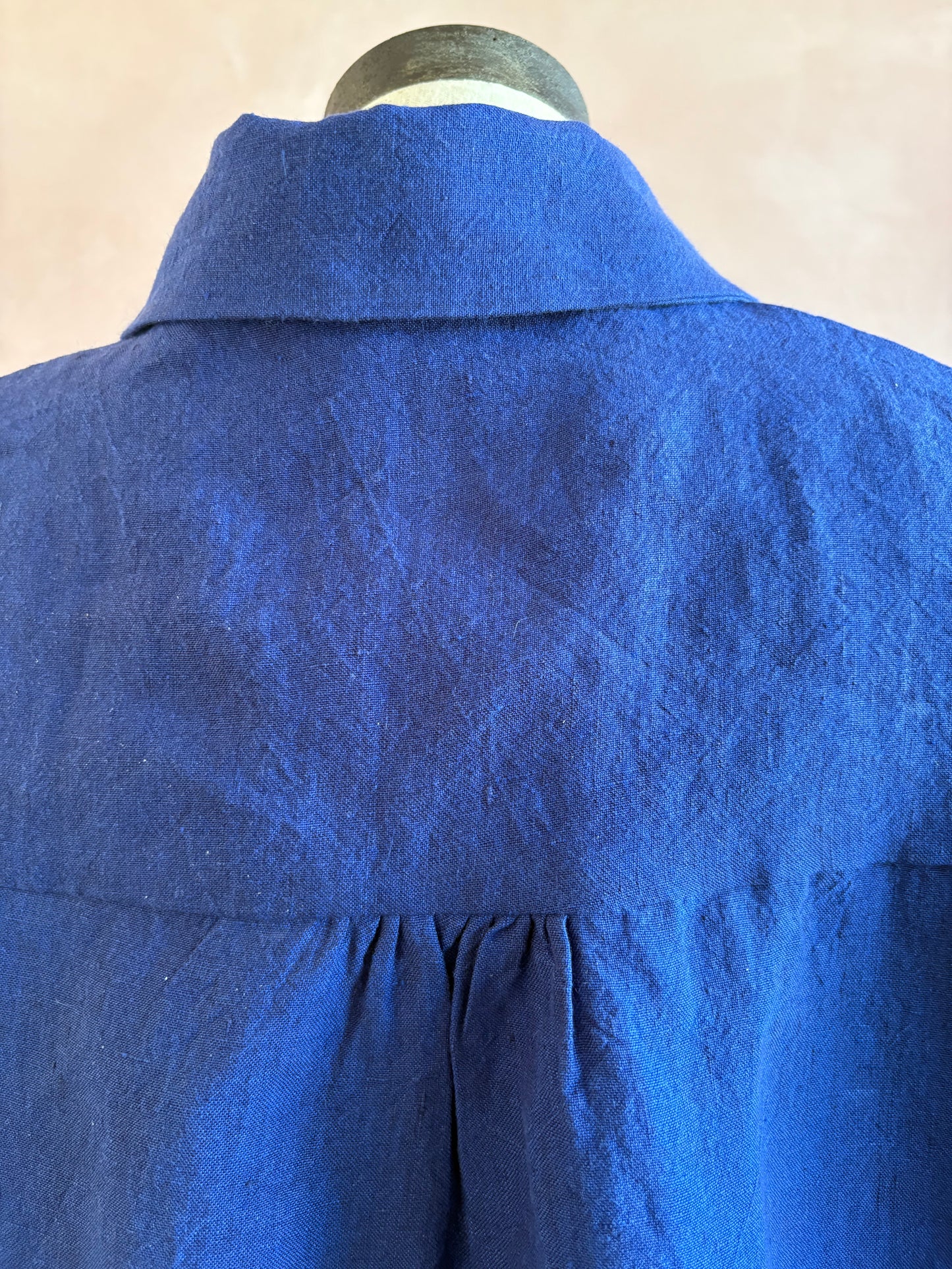 Irish Linen Shirt with Snaps, Royal Blue