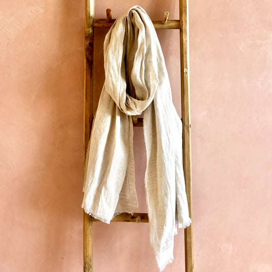 Irish Linen Scarf - Natural
