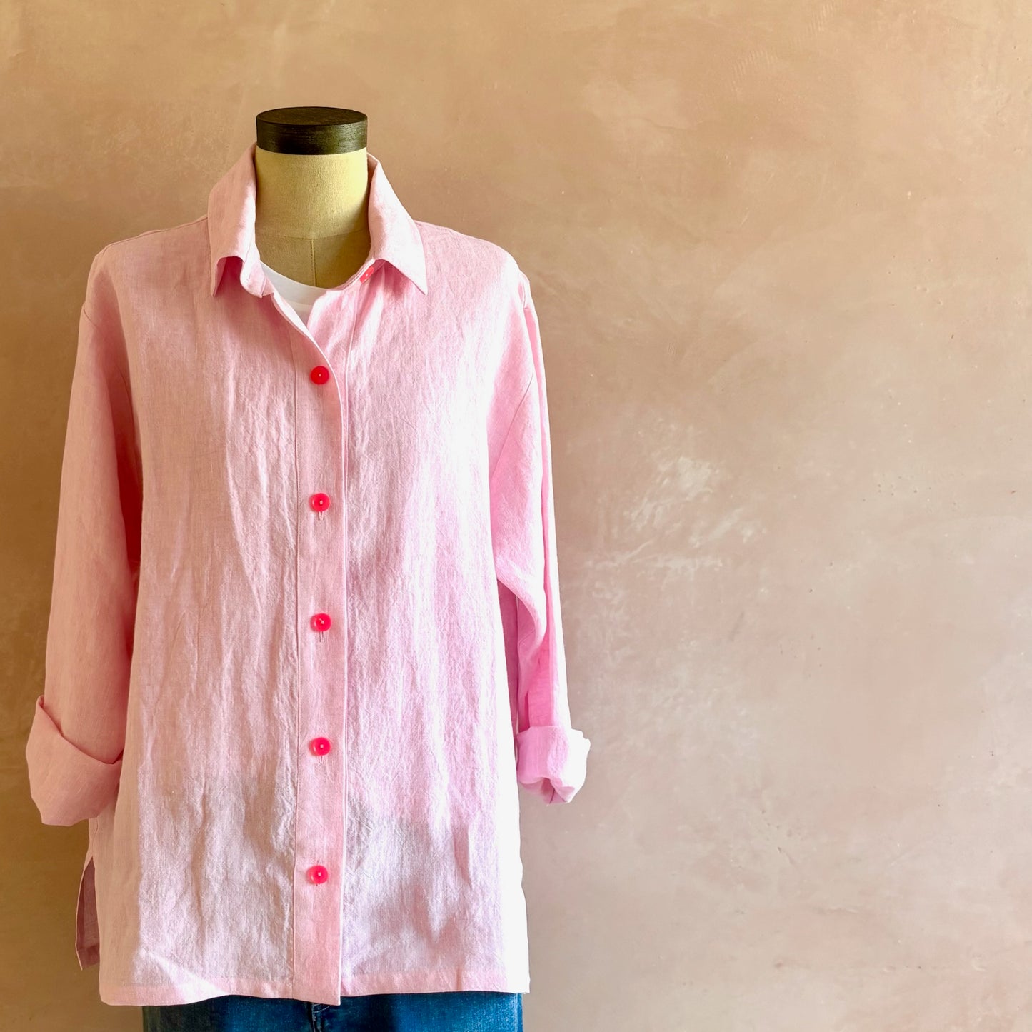 Women’s Irish Linen Shirt Candy Pink
