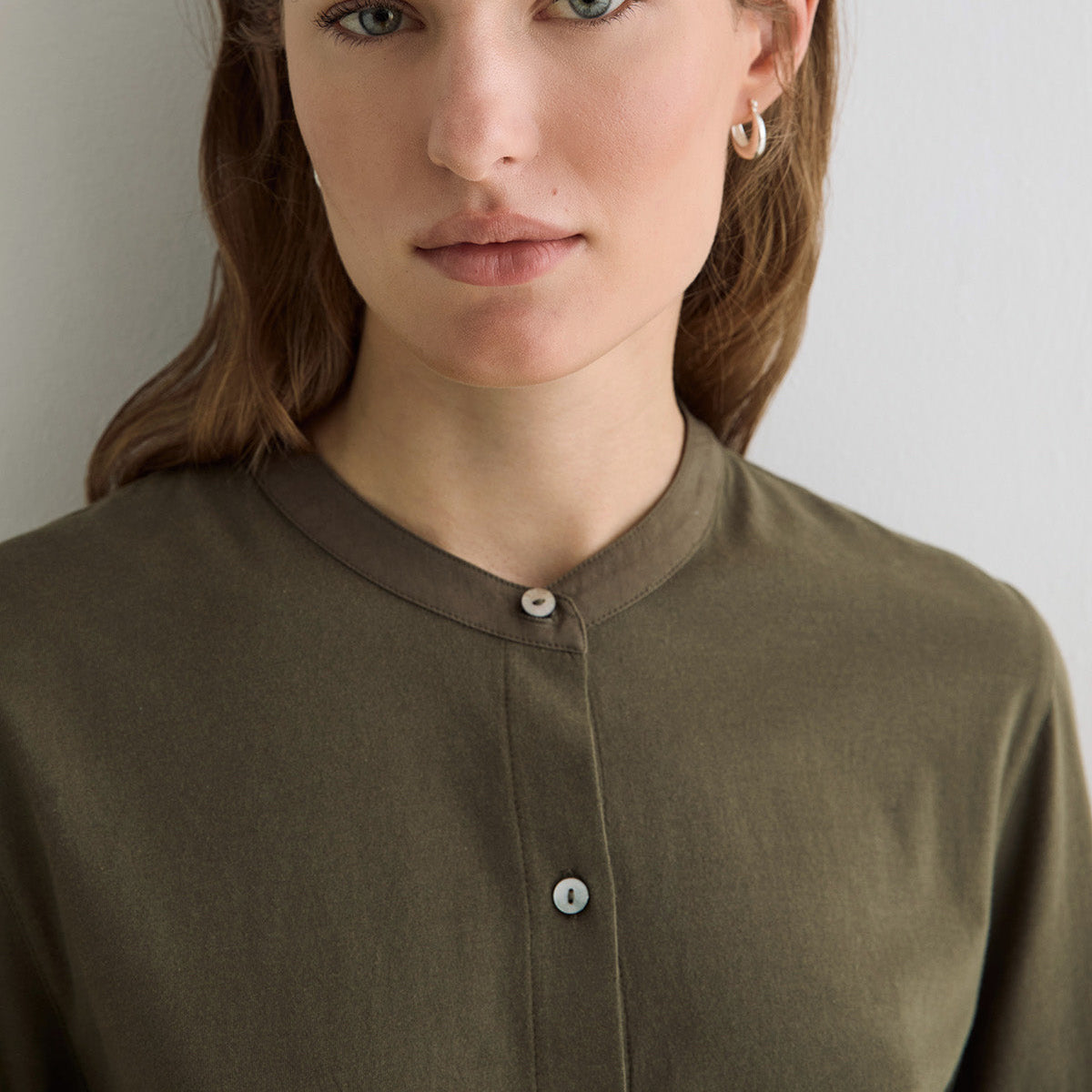 Women’s Cotton Shirt with Removable Scarf