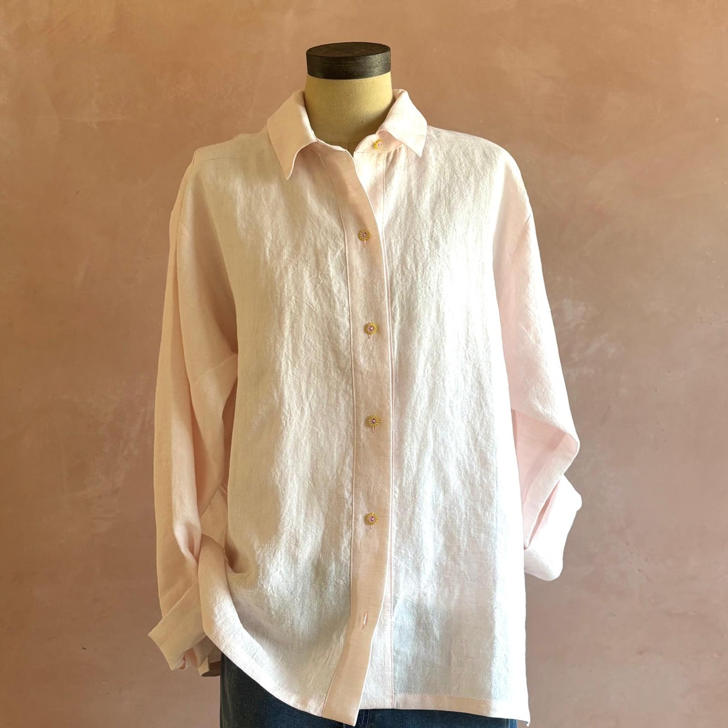 Women’s Irish Linen Shirt Pale Pink