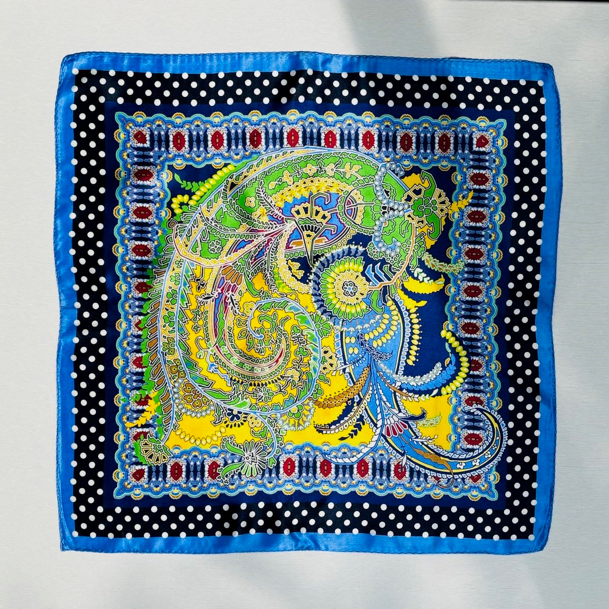 100% Silk Paisley & Floral Square Scarf