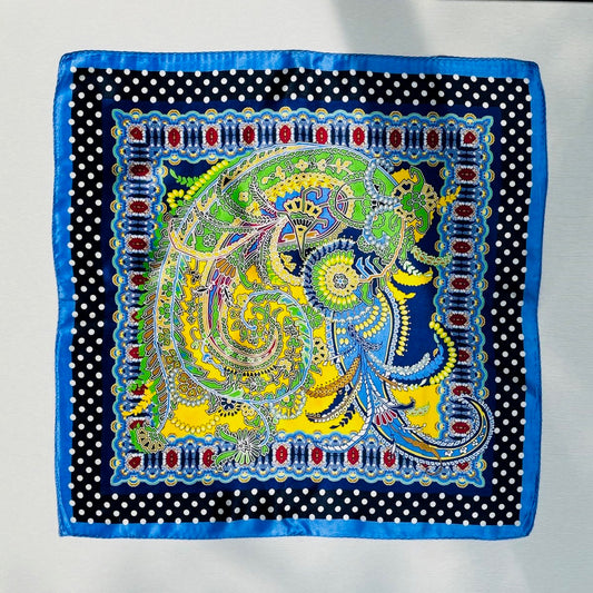 100% Silk Paisley & Floral Square Scarf