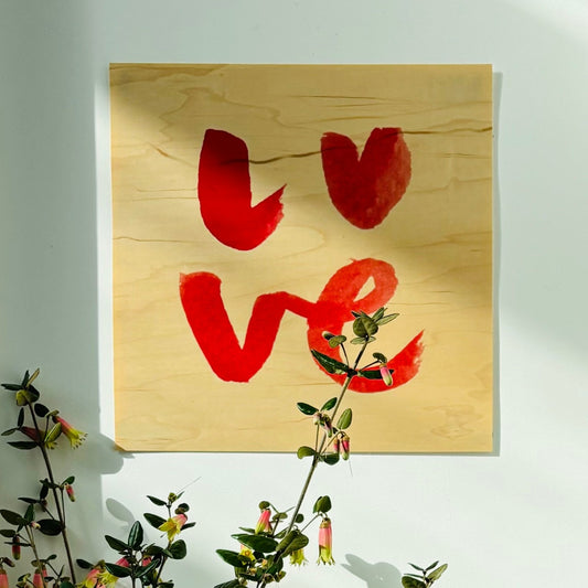 Wooden Love Poster on Sustainable Wood
