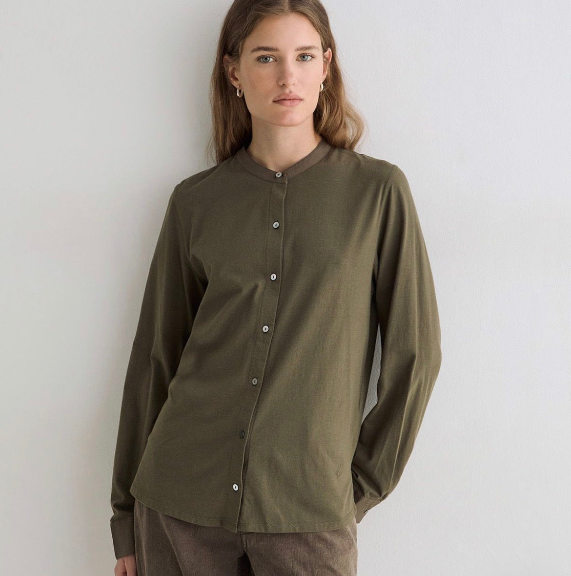 Women’s Cotton Shirt with Removable Scarf