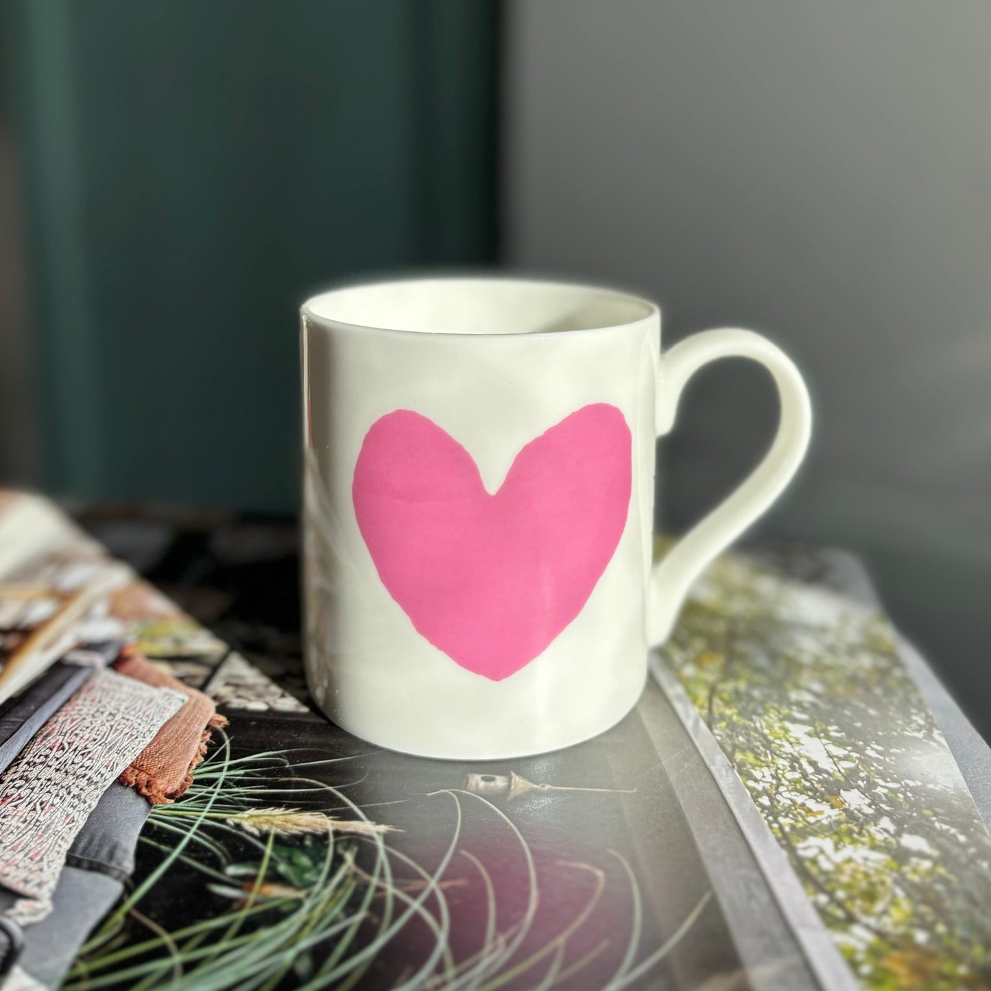 Bone China Mug with Pink Heart