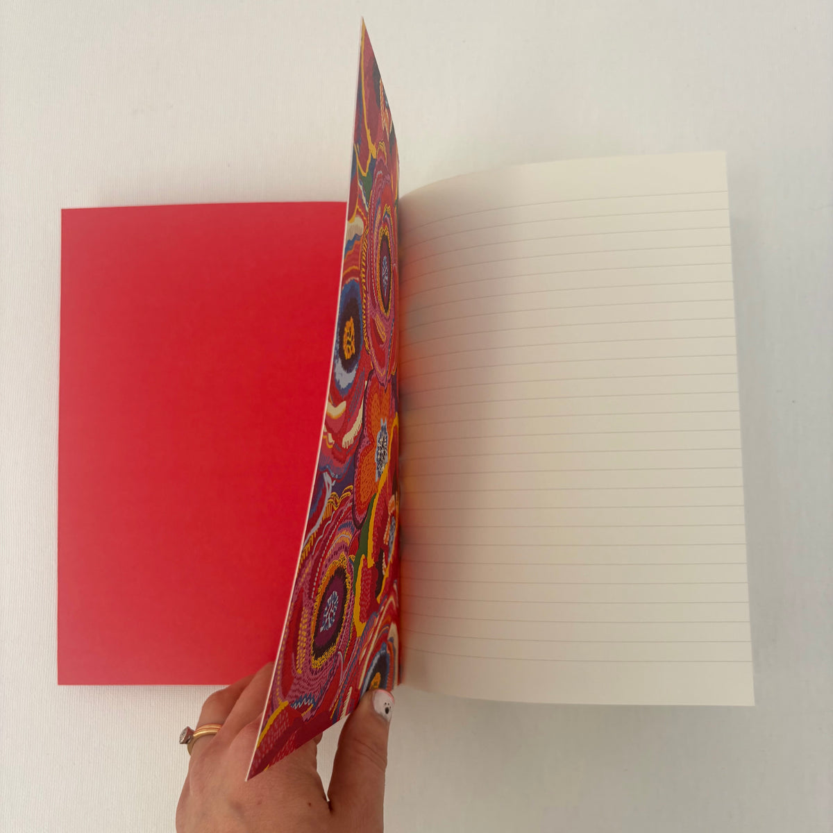 French A5 Floral Lined Notebook with Exposed Stitching & Sewn Spine