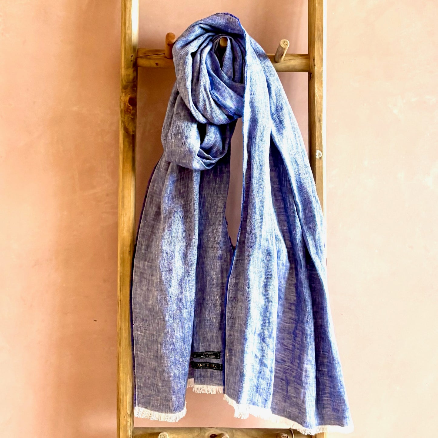 Irish Linen Scarf - Cadet Blue