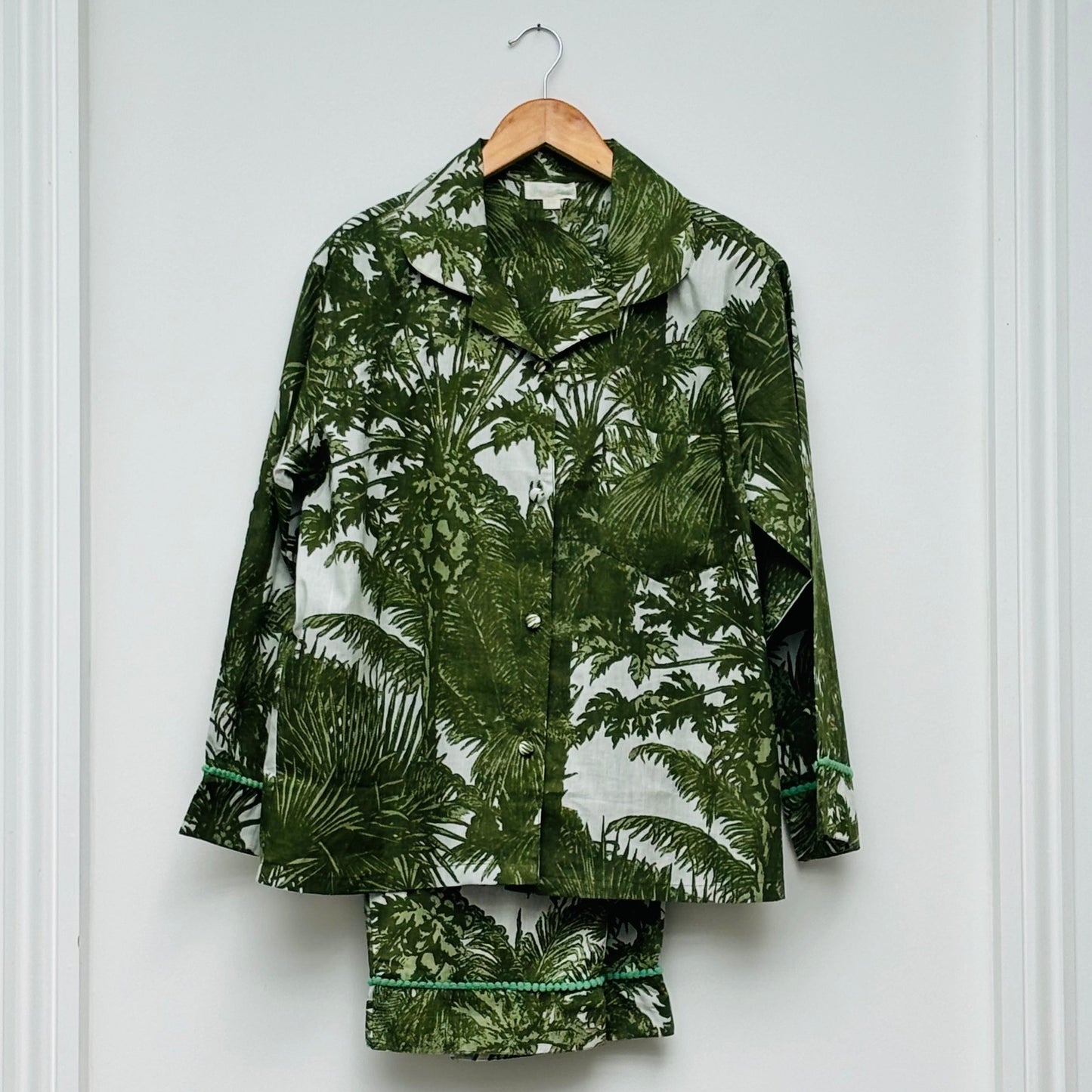 Tropical Green Fern Print Pyjamas