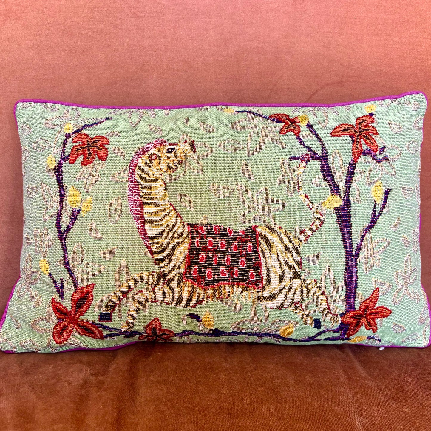 Tapestry Style Cushion - Zebra