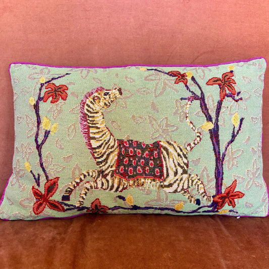 Tapestry Style Cushion - Zebra