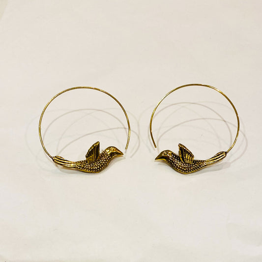 Bird Hoop Earrings