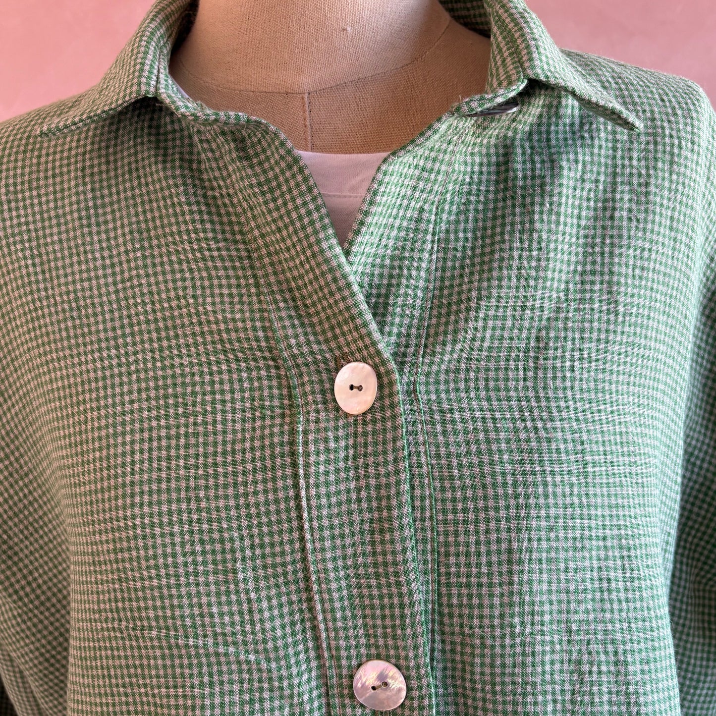 Women’s Irish Linen Shacket in Barndance Green - LIMITED RUN