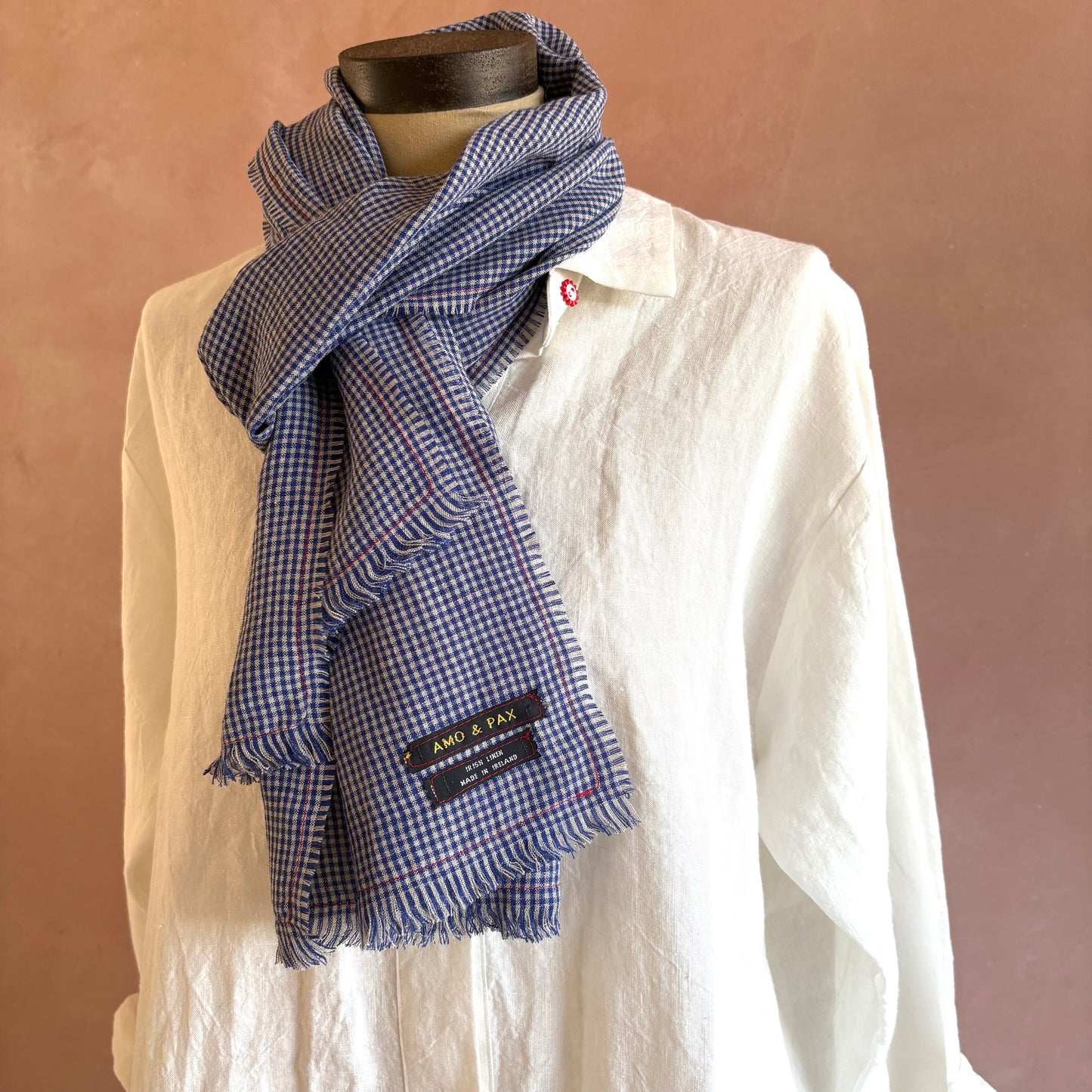 Irish Linen Barndance Scarf Blue | Wexford Woven