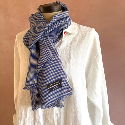 Irish Linen Barndance Scarf Blue | Wexford Woven