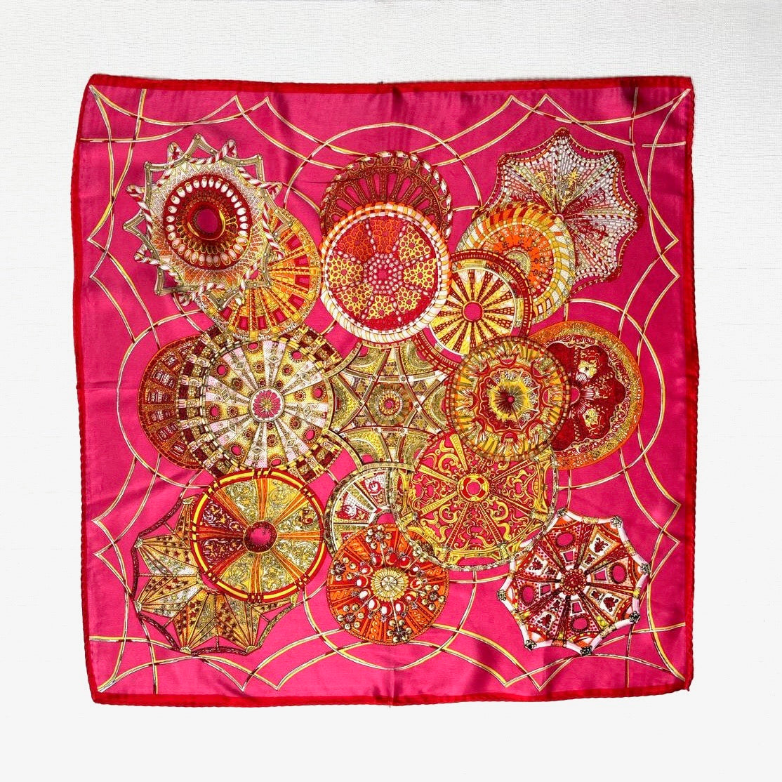 100% Silk Ornate Wheel Scarf