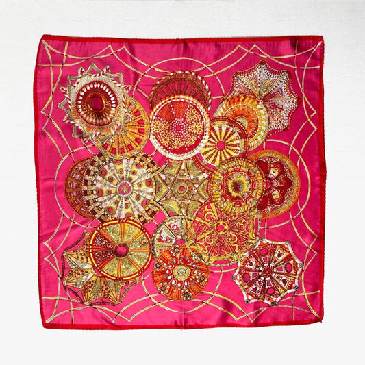 100% Silk Ornate Wheel Scarf