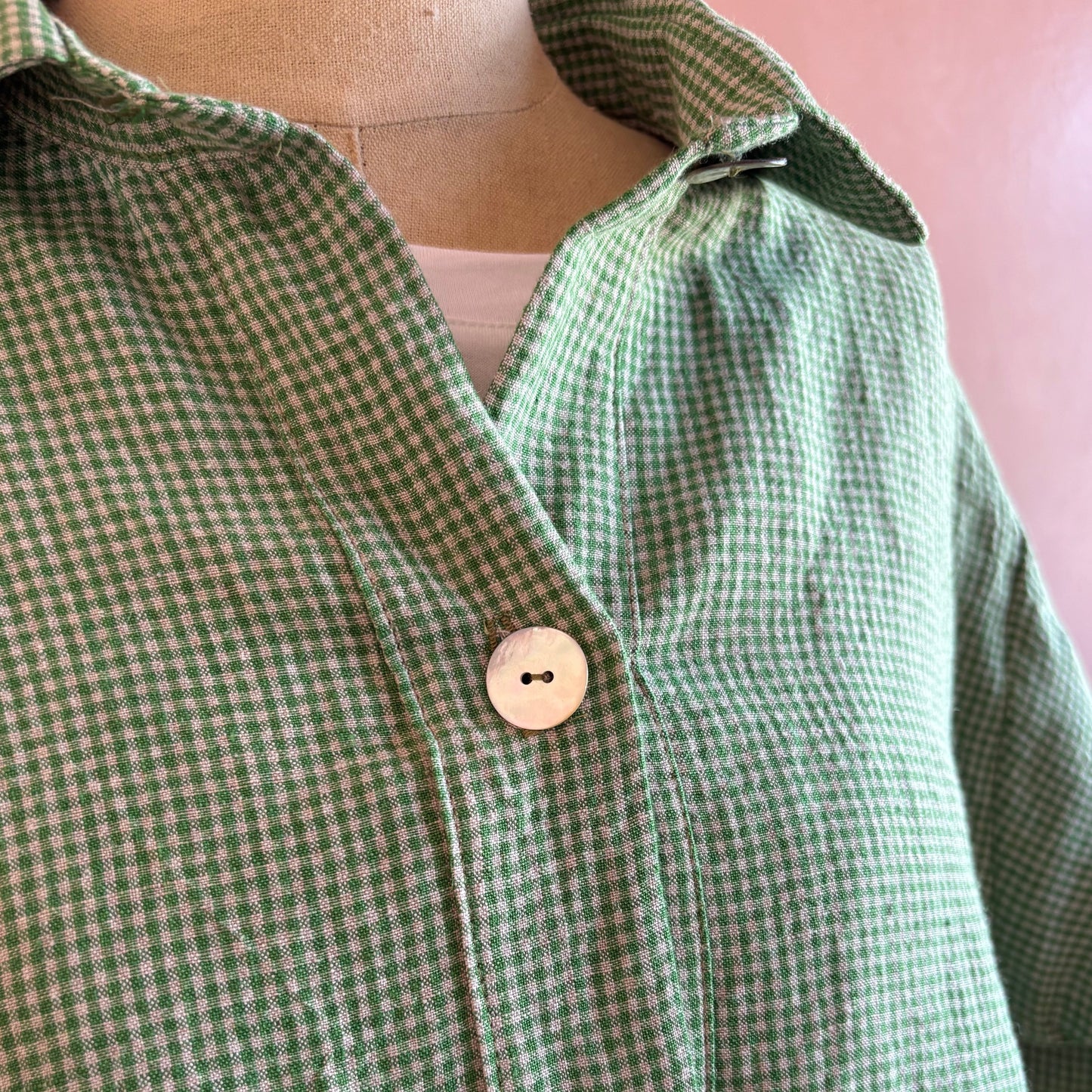 Women’s Irish Linen Shacket in Barndance Green - LIMITED RUN