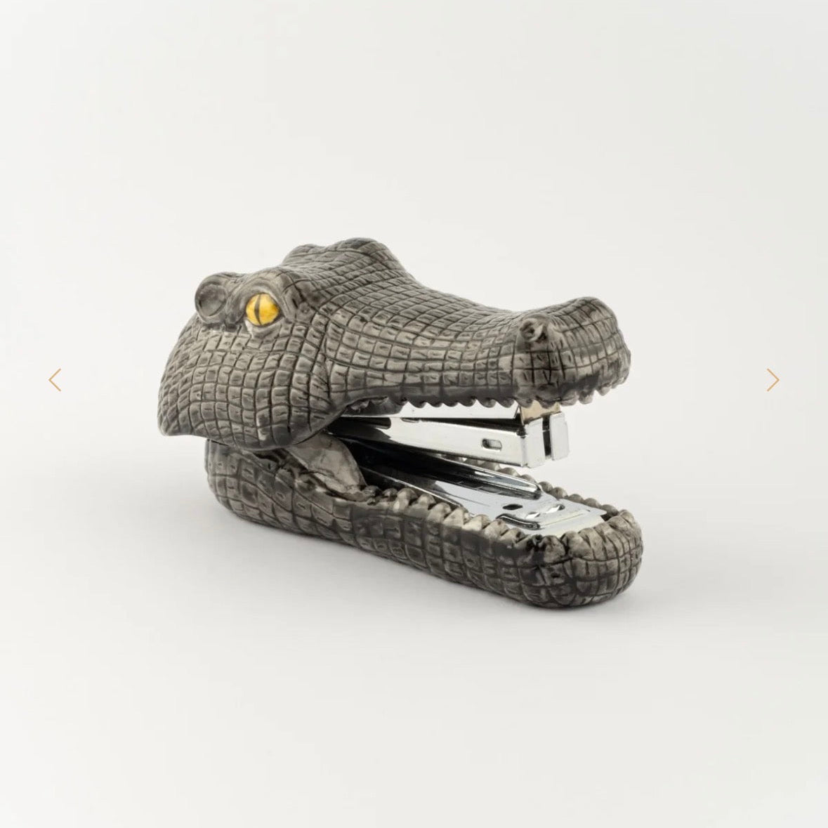Handmade Crocodile Stapler - Porcelain