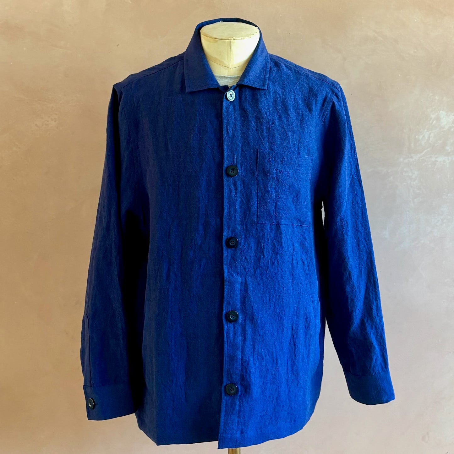 Men’s Linen Shacket - Royal Blue