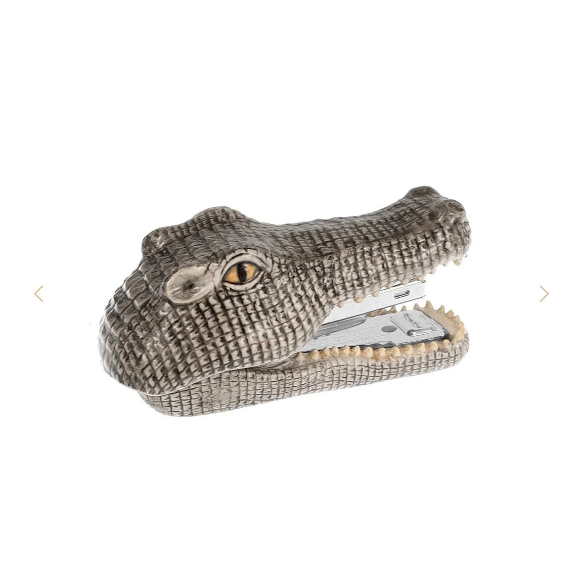 Handmade Crocodile Stapler - Porcelain