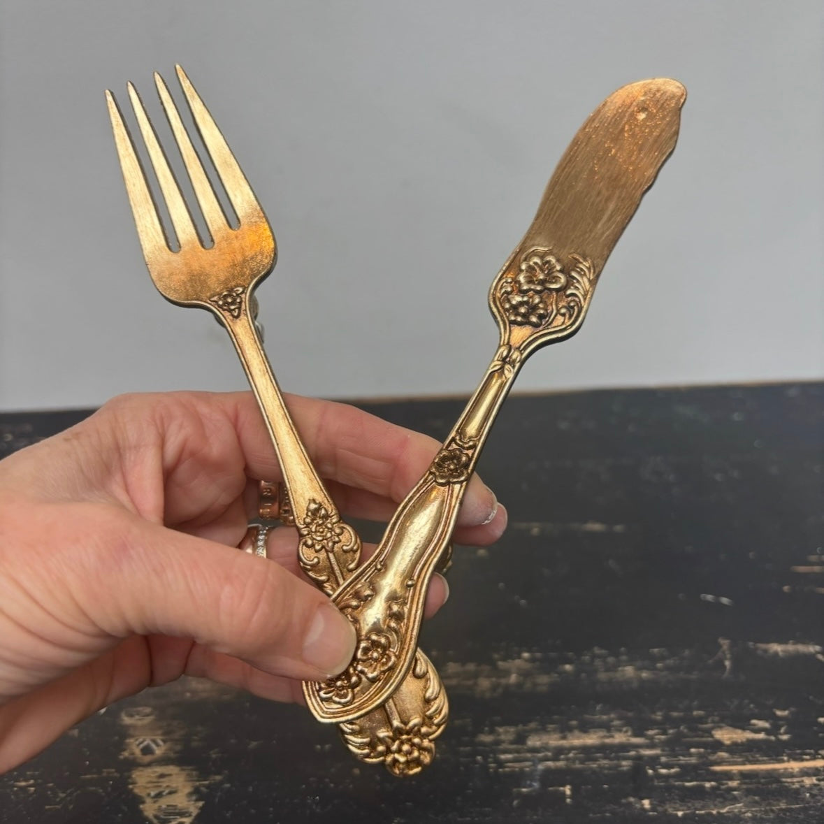 Knife and Fork Drawer or Cupboard Handle Set