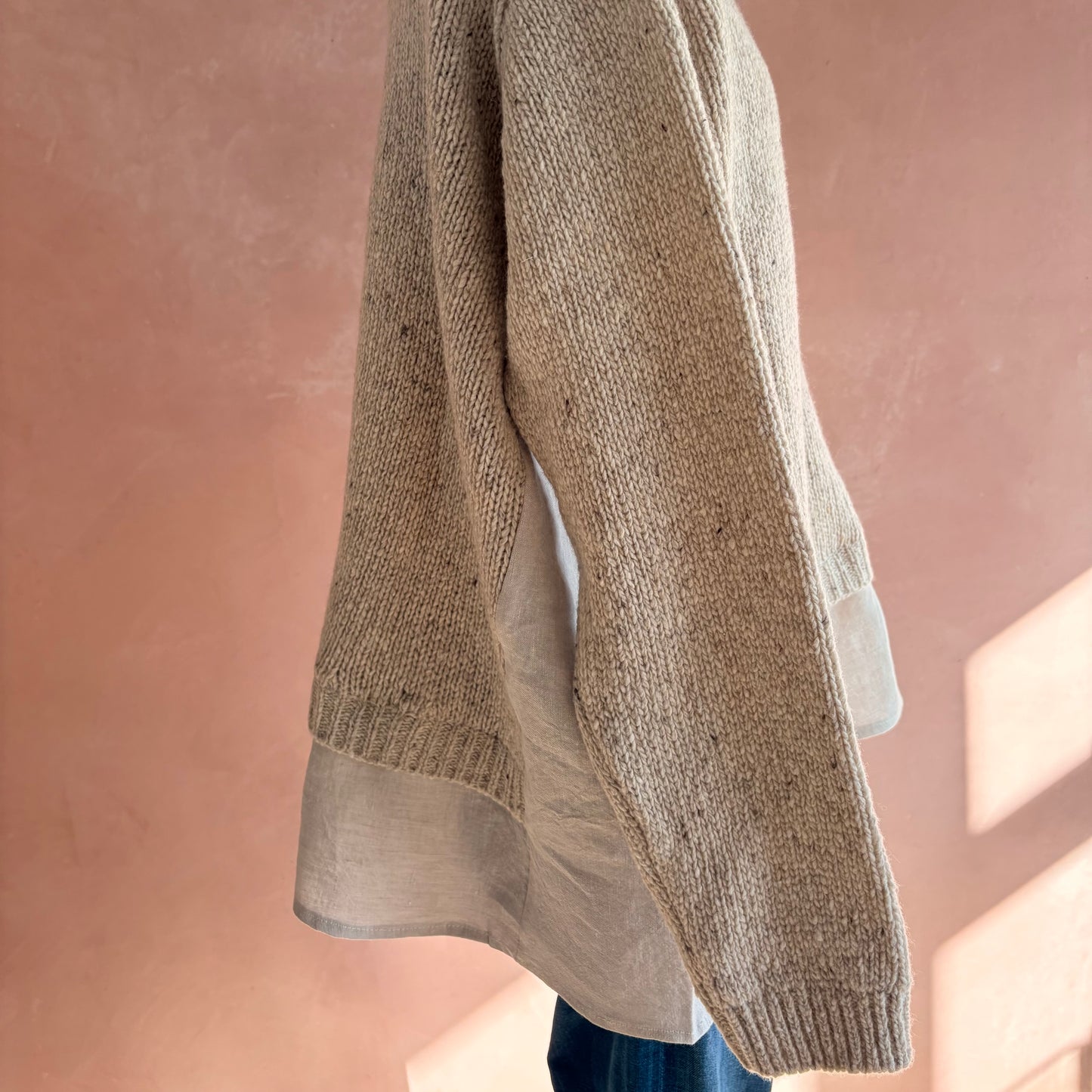 The Kayla V Neck Sweater Chalk with Linen