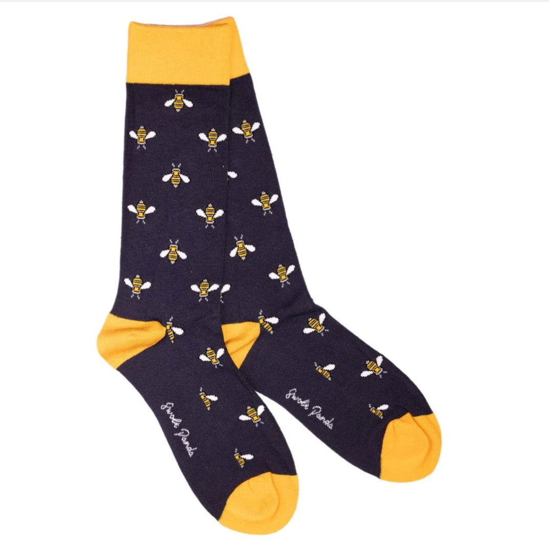 Navy Bumblebee Bamboo Socks