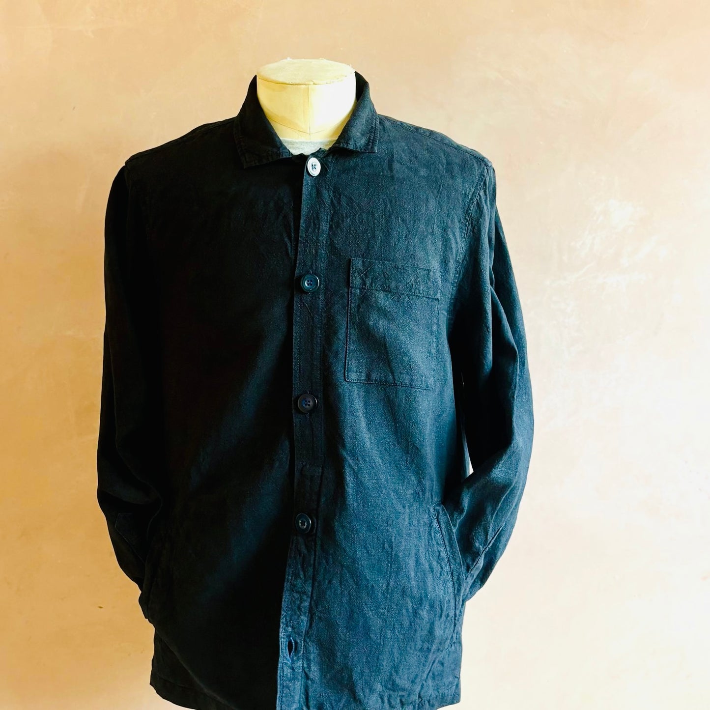 Men’s Irish Linen Shacket - Black