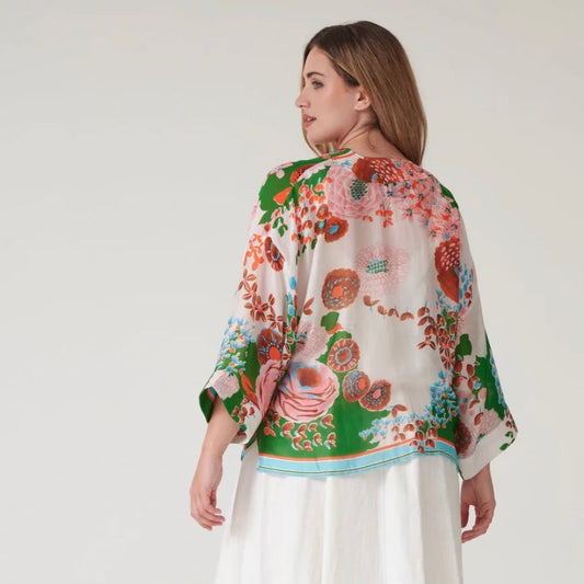 Kitsch Bouquet Green Kimono