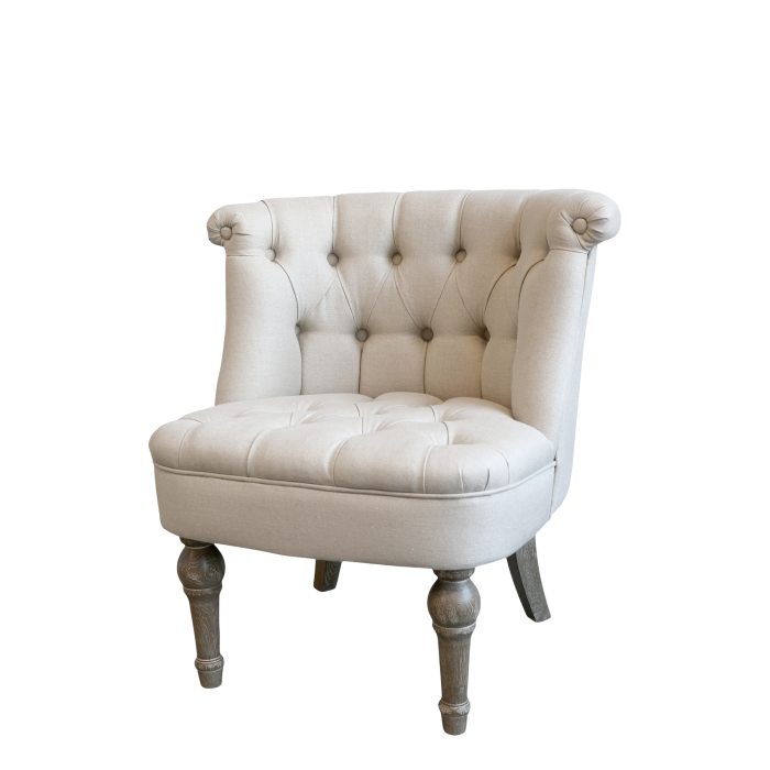 French Armchair in Linen Fabric