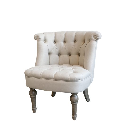 French Armchair in Linen Fabric