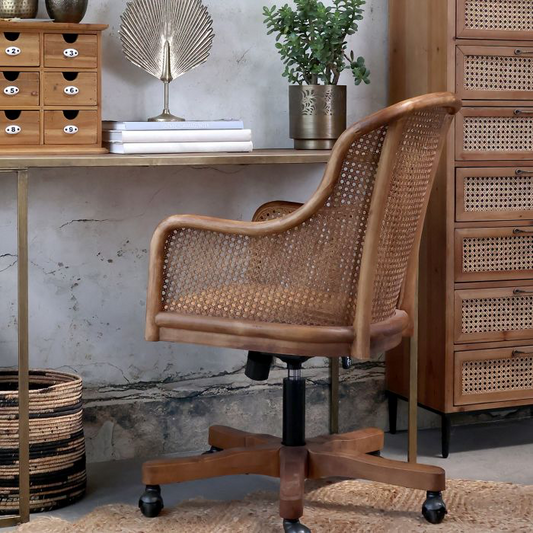 French wicker office chair