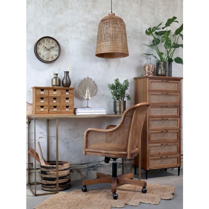 French wicker office chair