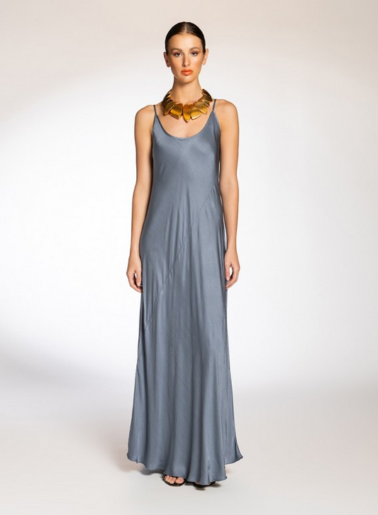 Elixis Bias Cut Dress Smoke